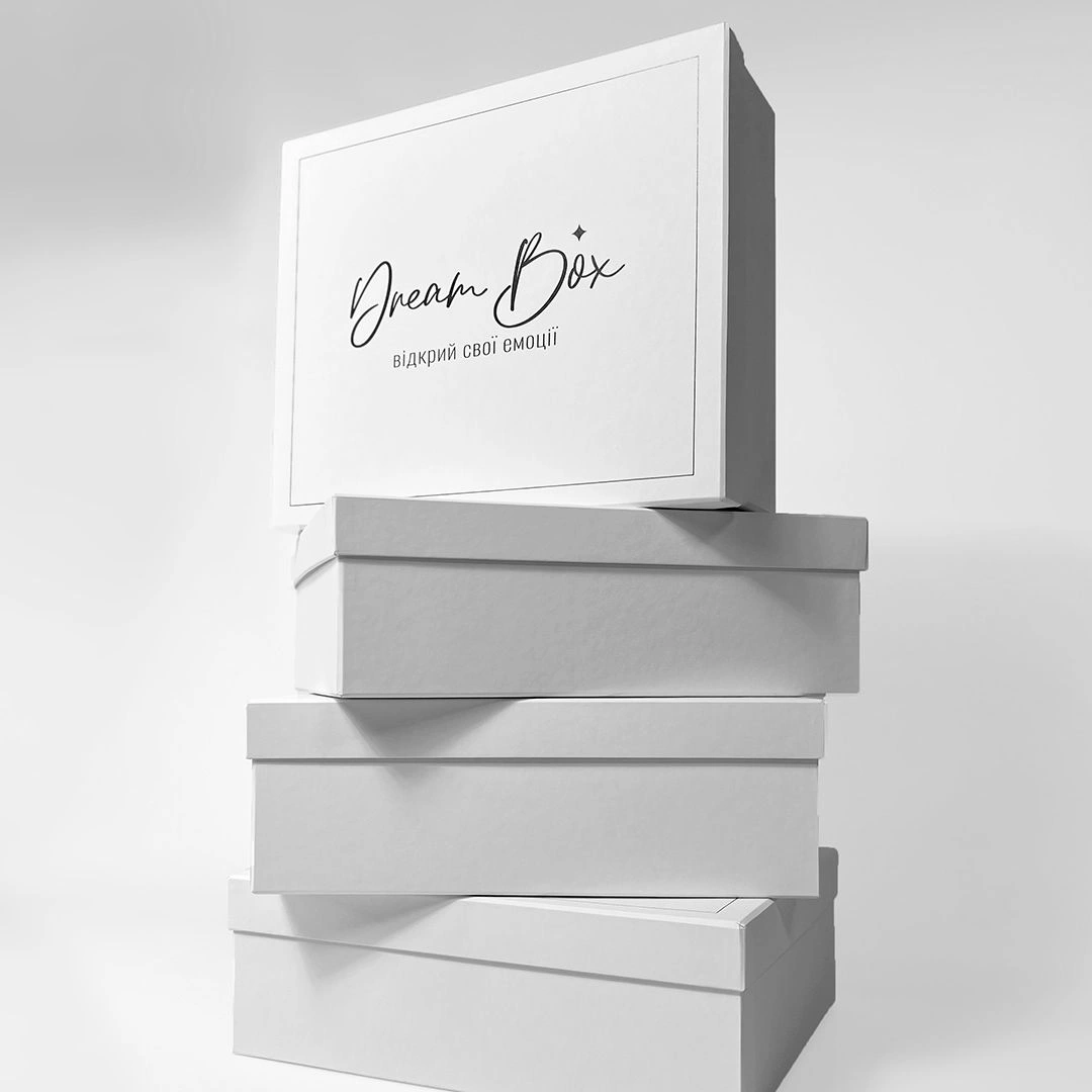 Білі коробки з шовкодруком Dream Box оптом