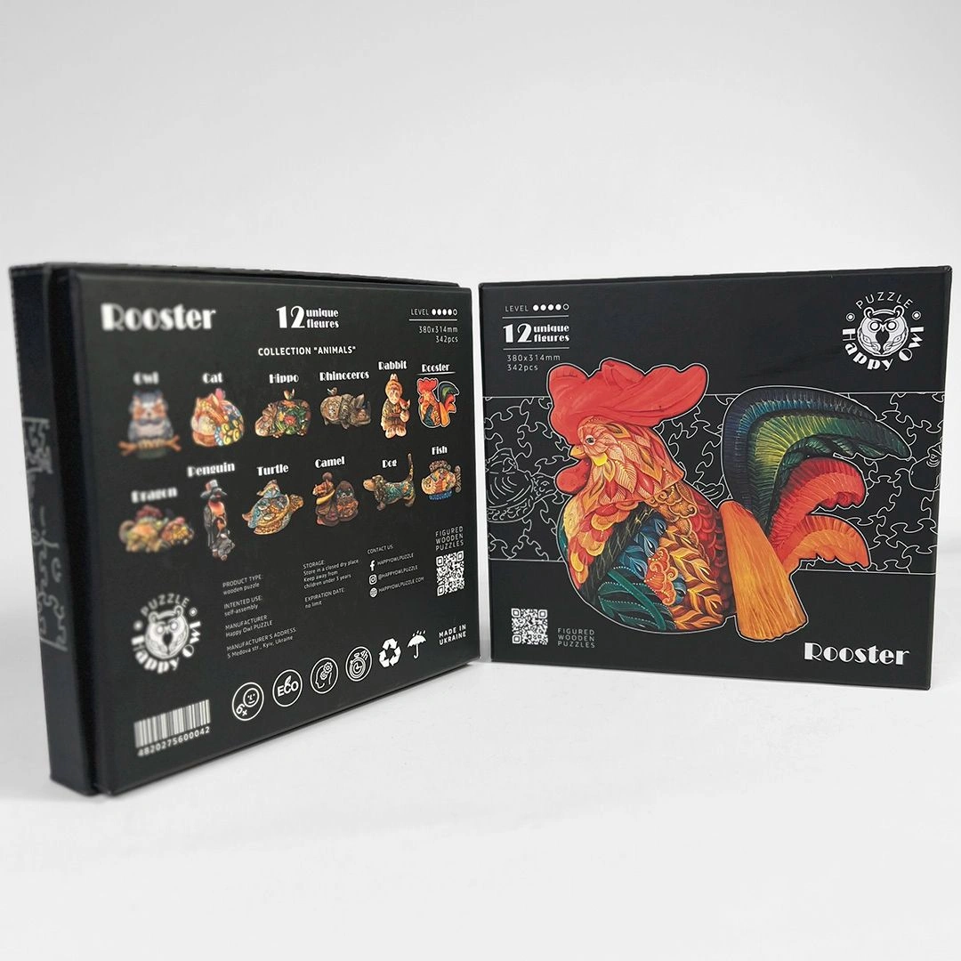 Коробки з повнокольорровим друком під замовлення Happy owl puzzl