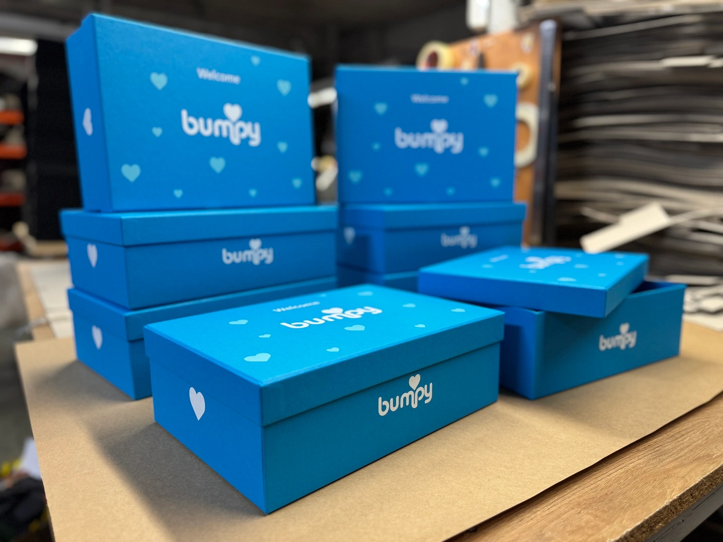 Голубые подарочные упаковки Bumpy оптом под заказ